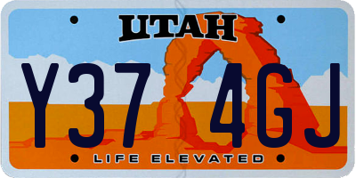 UT license plate Y374GJ