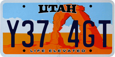 UT license plate Y374GT
