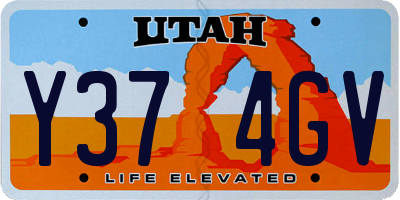 UT license plate Y374GV