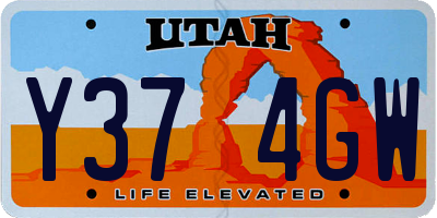 UT license plate Y374GW