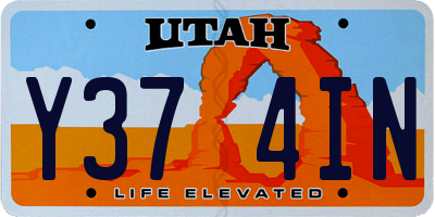 UT license plate Y374IN