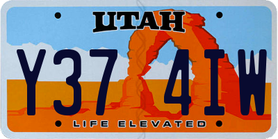 UT license plate Y374IW