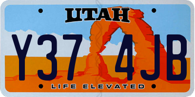 UT license plate Y374JB