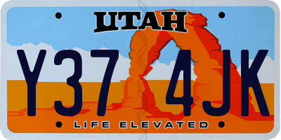 UT license plate Y374JK