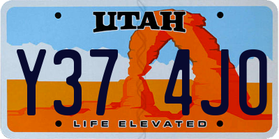 UT license plate Y374JO