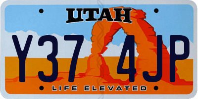 UT license plate Y374JP