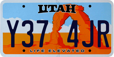 UT license plate Y374JR