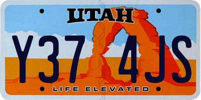 UT license plate Y374JS