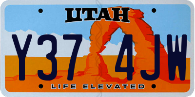 UT license plate Y374JW