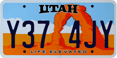 UT license plate Y374JY