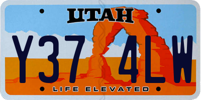UT license plate Y374LW