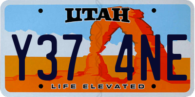 UT license plate Y374NE