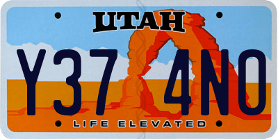 UT license plate Y374NO