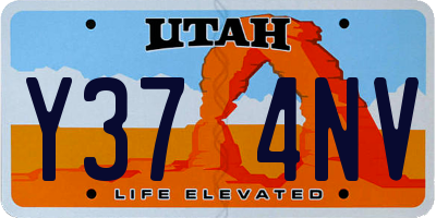 UT license plate Y374NV