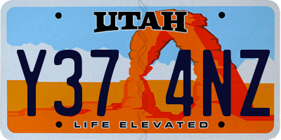 UT license plate Y374NZ