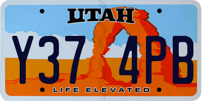 UT license plate Y374PB