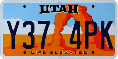 UT license plate Y374PK