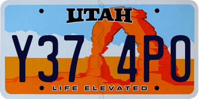 UT license plate Y374PO