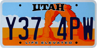 UT license plate Y374PW