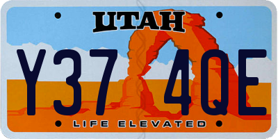 UT license plate Y374QE