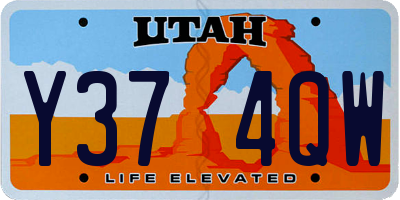 UT license plate Y374QW