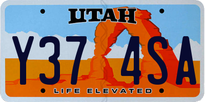UT license plate Y374SA