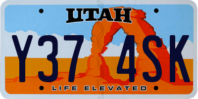 UT license plate Y374SK