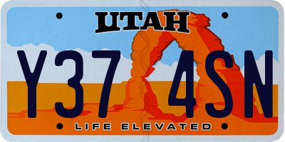 UT license plate Y374SN