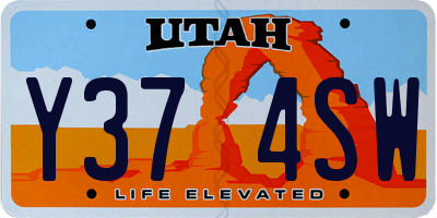 UT license plate Y374SW