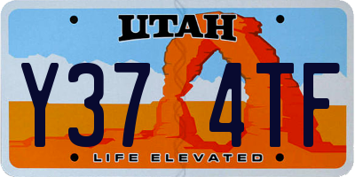 UT license plate Y374TF