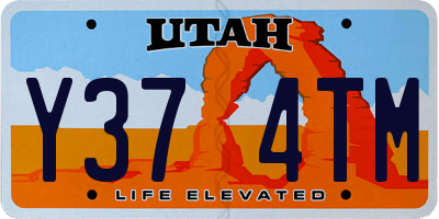 UT license plate Y374TM