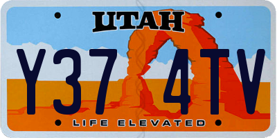 UT license plate Y374TV