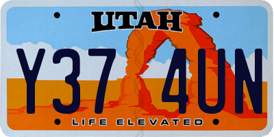 UT license plate Y374UN