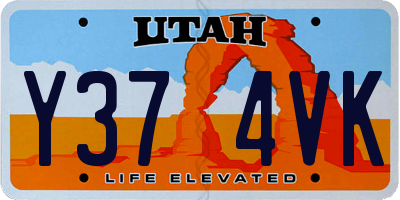 UT license plate Y374VK