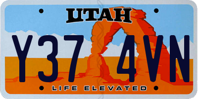 UT license plate Y374VN