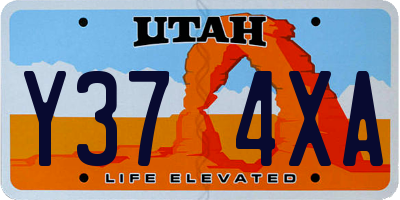 UT license plate Y374XA