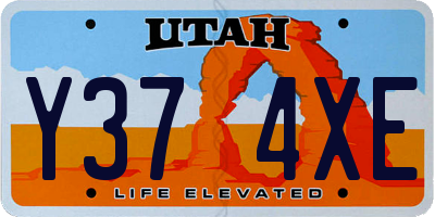 UT license plate Y374XE