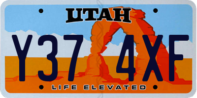 UT license plate Y374XF