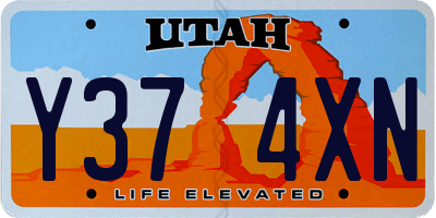 UT license plate Y374XN