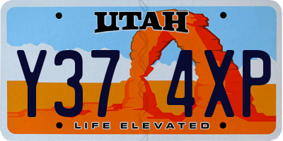 UT license plate Y374XP