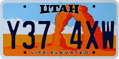 UT license plate Y374XW