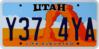 UT license plate Y374YA