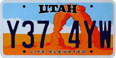 UT license plate Y374YW