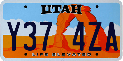 UT license plate Y374ZA