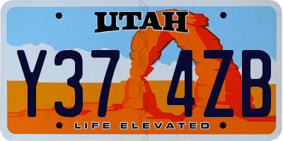 UT license plate Y374ZB