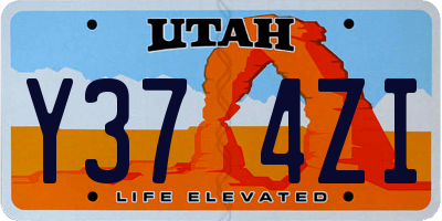 UT license plate Y374ZI