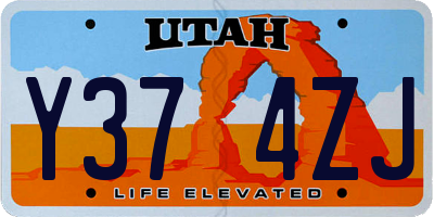 UT license plate Y374ZJ