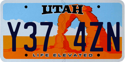 UT license plate Y374ZN