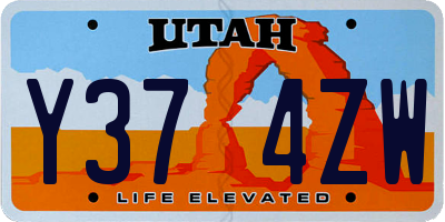 UT license plate Y374ZW
