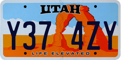 UT license plate Y374ZY